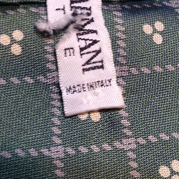 Giorgio Armani Tie, 60% Polyester, 40% Silk, Green & White Pattern Made … - Picture 6 of 10